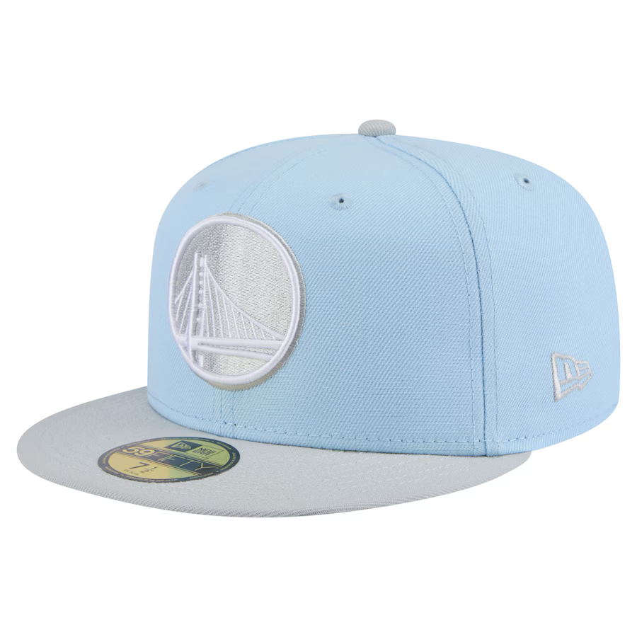 New Era Golden State Warriors 2-Tone Color Pack 59FIFTY Fitted Hat-Light Blue/Gray