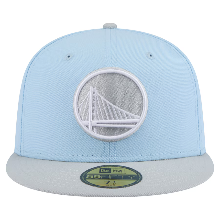 New Era Golden State Warriors 2-Tone Color Pack 59FIFTY Fitted Hat-Light Blue/Gray