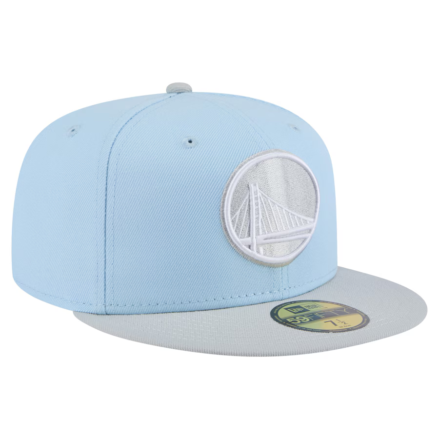 New Era Golden State Warriors 2-Tone Color Pack 59FIFTY Fitted Hat-Light Blue/Gray