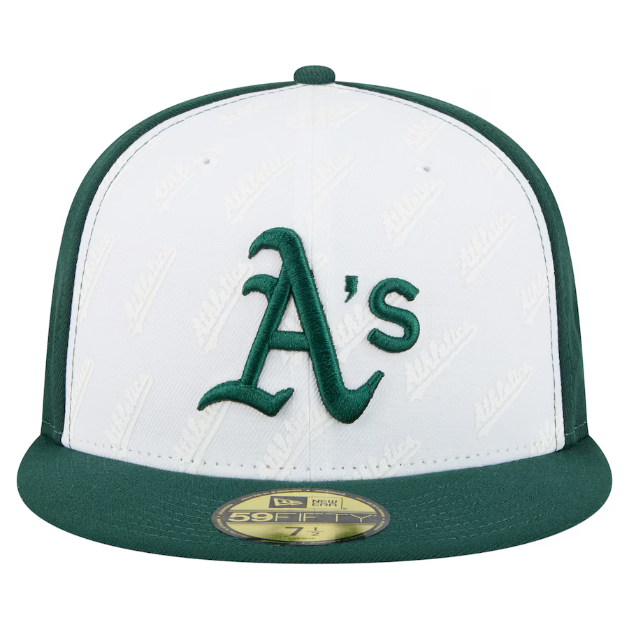 New Era Athletics Repeat 59FIFTY Fitted Hat-White/Green