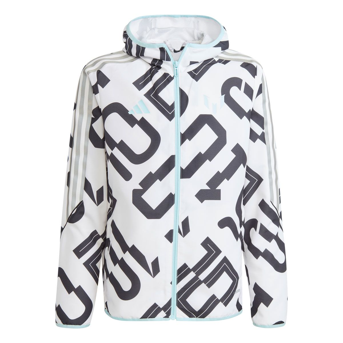 Adidas Youth Messi Zip-Up Sweater-White