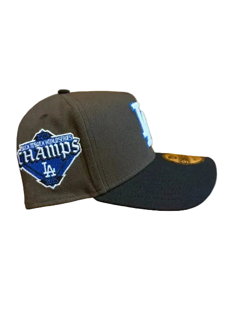 New Era Los Angeles Dodgers a frame Brown/Black Back2back World series patch