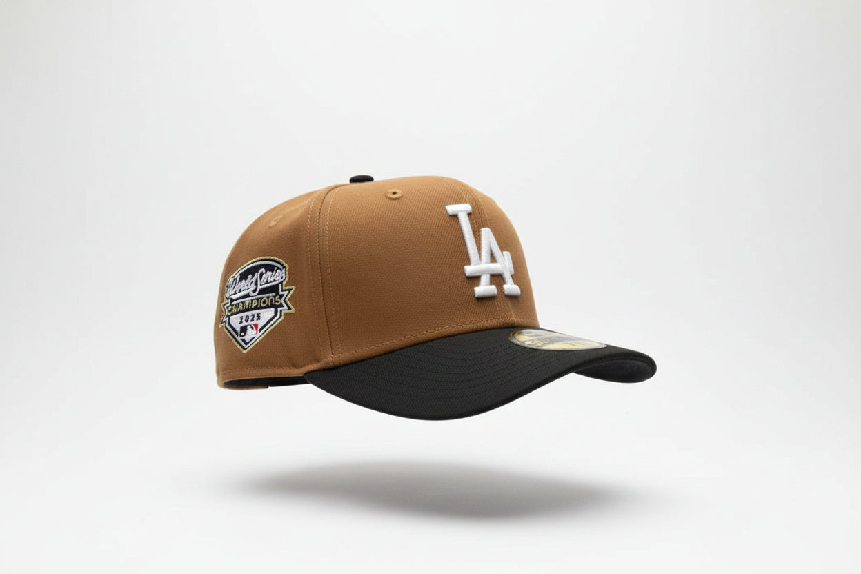 New Era Los Angeles Dodgers walnut brown 2025 champ patch a-frame