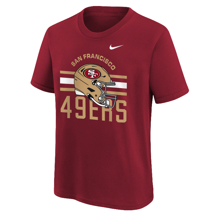 Nike San Francisco 4ers Helmet Cotton T-Shirt -Red