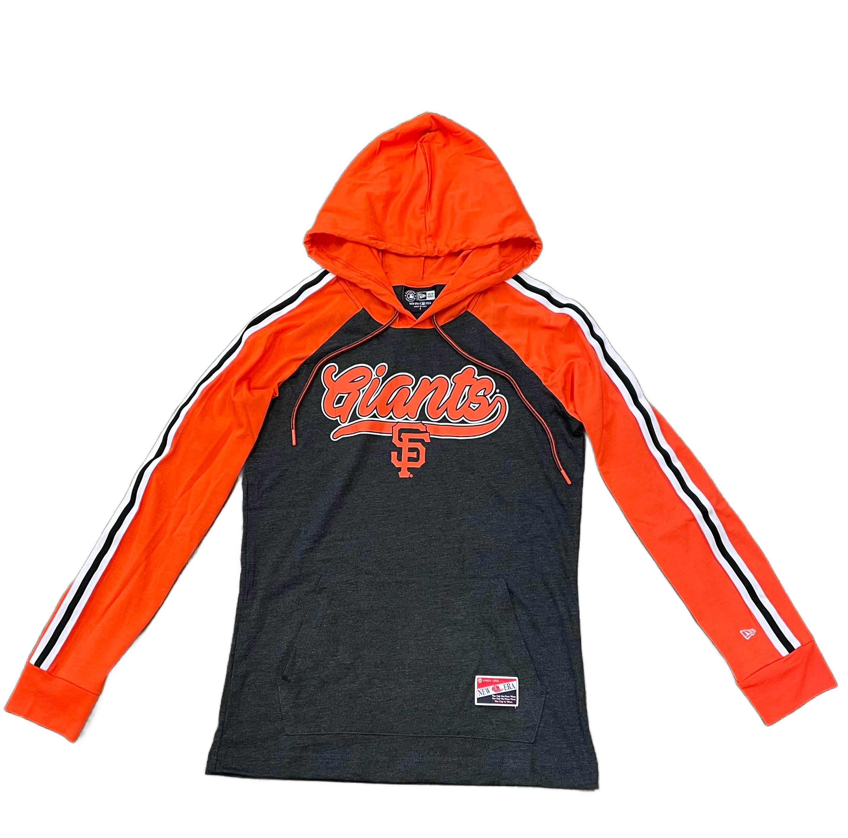 New Era Women's San Francisco Giants Lightweight Hoodie-Dark Grey/Orange