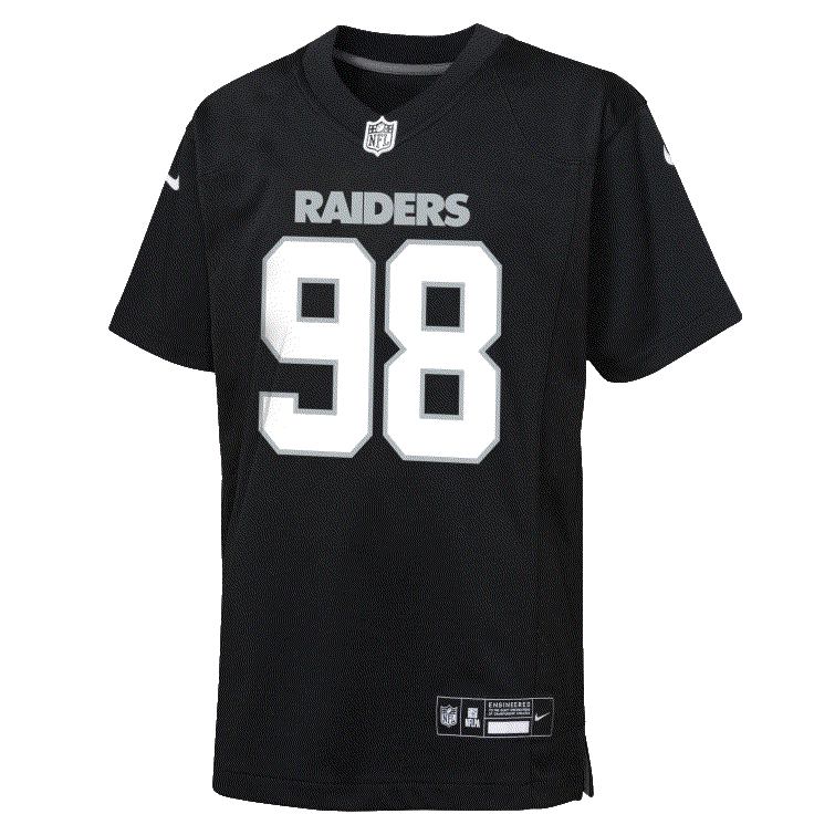 Nike Youth Las Vegas Raiders Maxx Crosby Game Jersey-Carbon Black