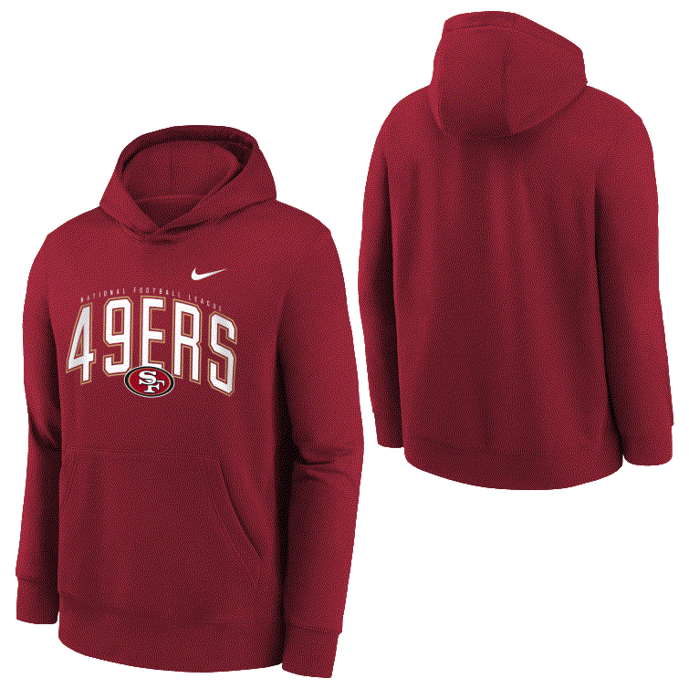 Nike Youth San Francisco 49ers Club Logo Hoodie-Red