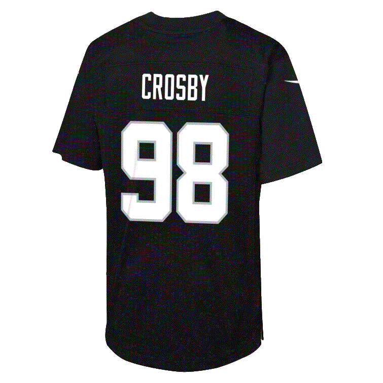 Nike Youth Las Vegas Raiders Maxx Crosby Game Jersey-Carbon Black