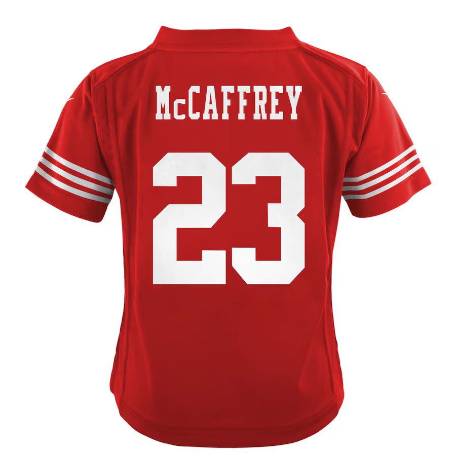 Infant Nike Christian McCaffrey Scarlet San Francisco 49ers Game Jersey