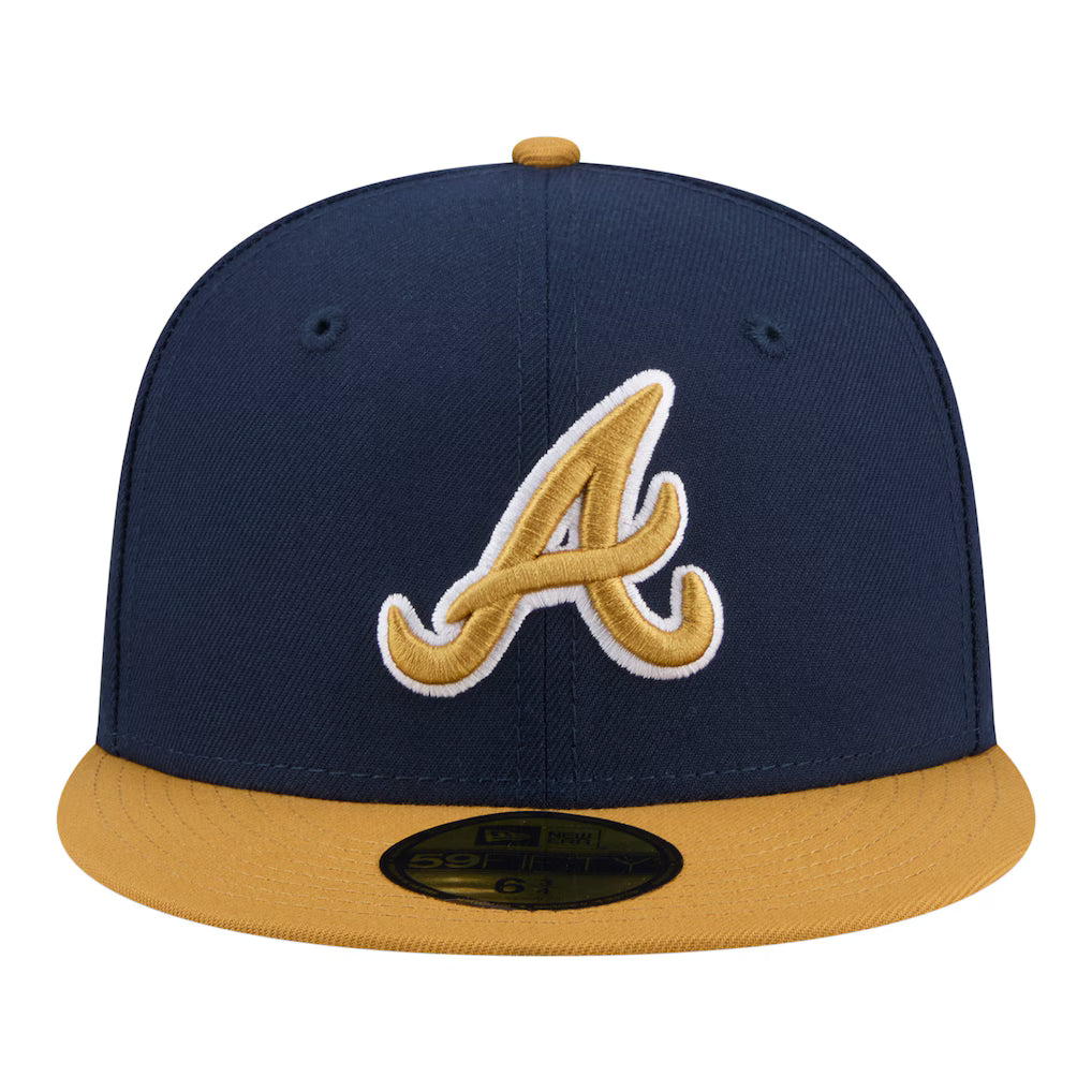 New Era Atlanta Braves 2-Tone Color Pack 59FIFTY Fitted Hat-Navy/Khaki