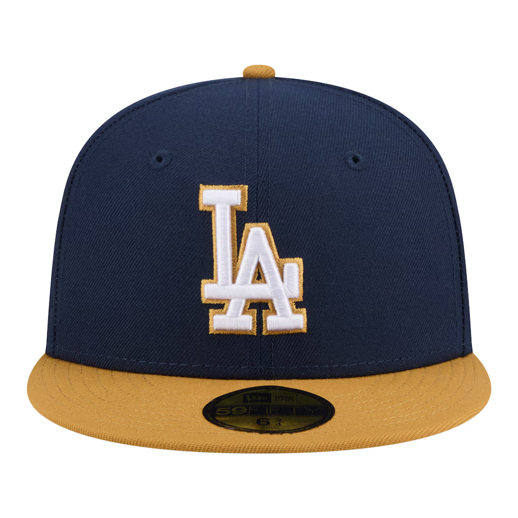 New Era Men's Los Angeles DodgersTwo-Tone Color Pack 59FIFTY Fitted Hat-Navy/Khaki
