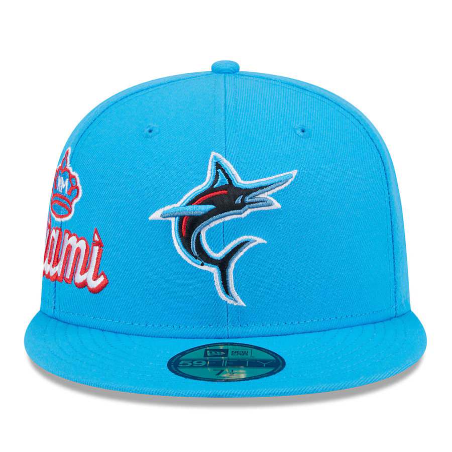 New Era Miami Marlins City Connect Icon 59FIFTY Fitted Hat-Blue/Red