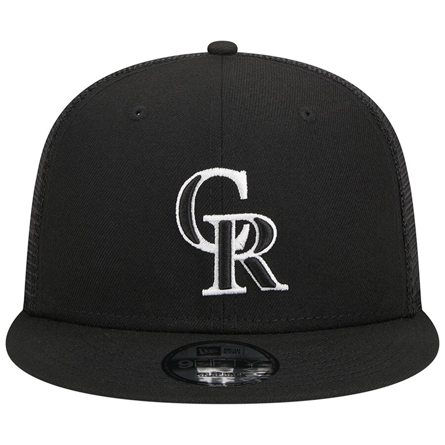 New Era Colorado Rockies Trucker 9FIFTY Snapback Hat-Black/White