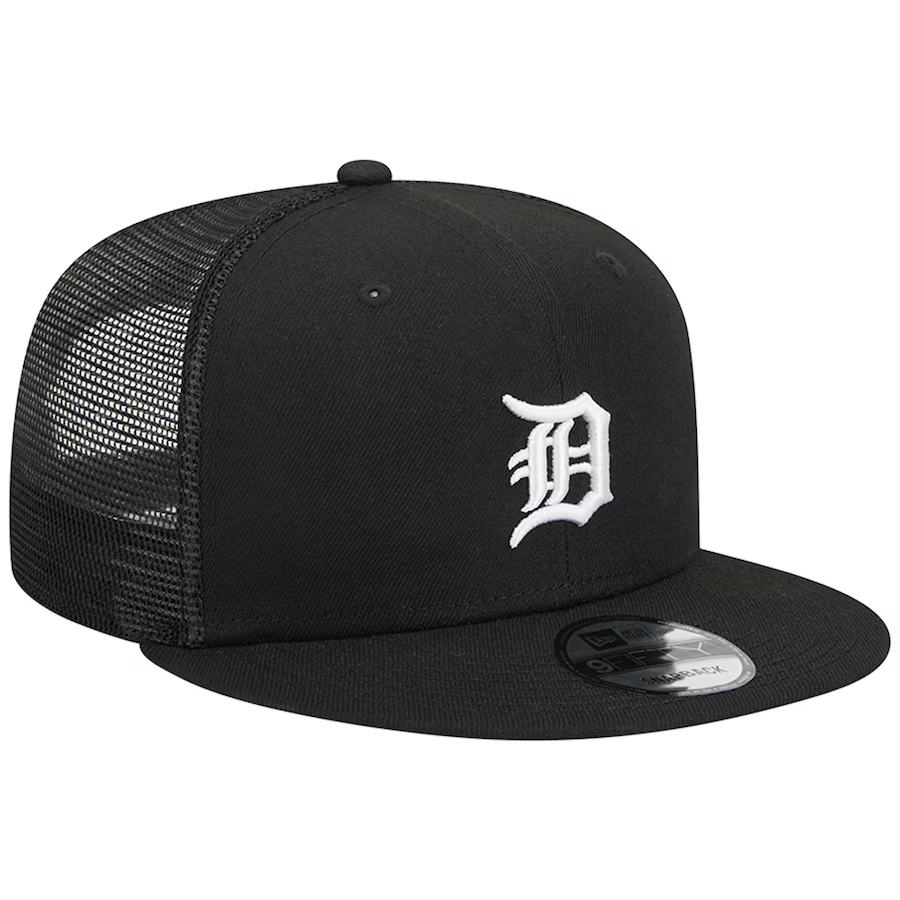 New Era Detroit Tigers Trucker 9FIFTY Snapback Hat-Black/White