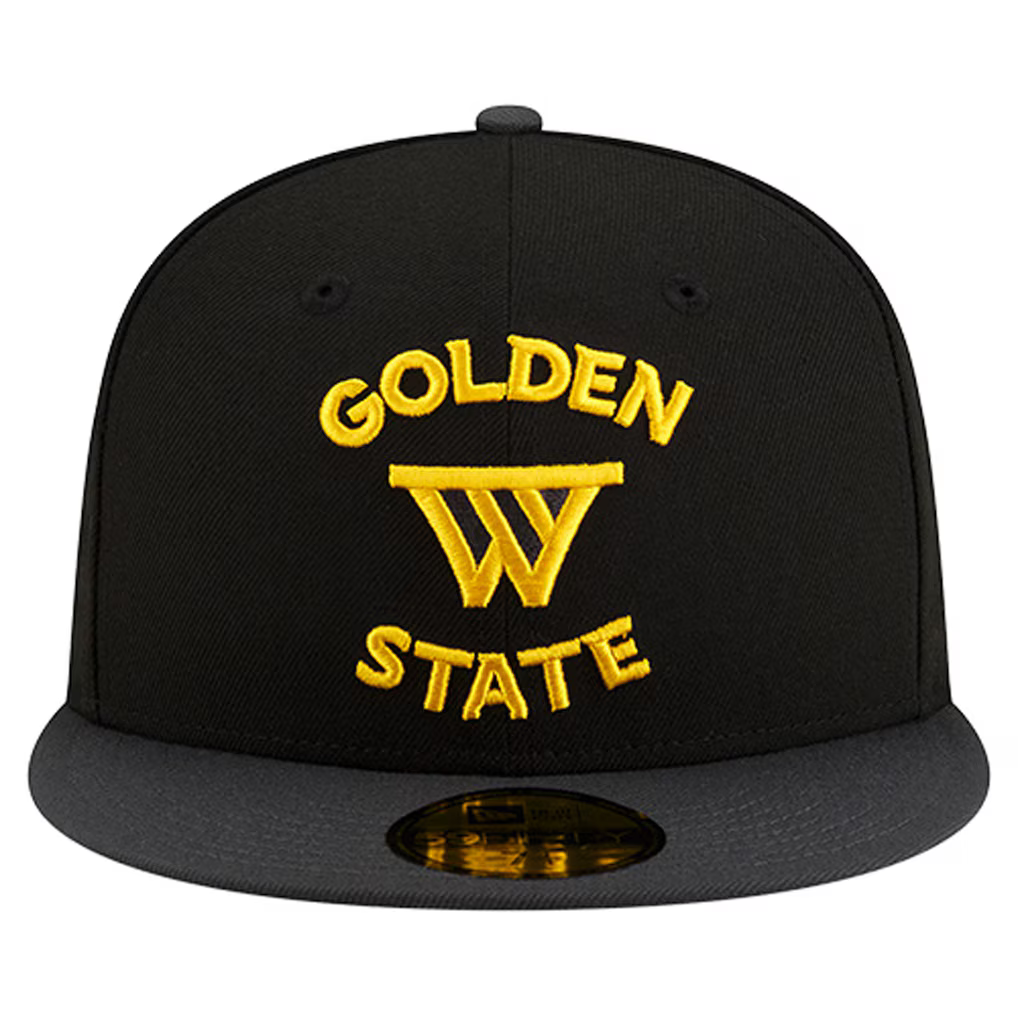 New Era Golden State Warriors Statement Edition 59FIFTY Fitted Hat-Black