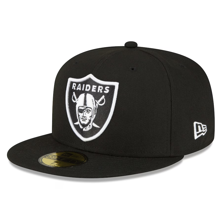 NEW ERA LAS VEGAS RAIDERS BLACK & WHITE SUPERBOWL XVIII SIDE PATCH 59FIFTY FITTED