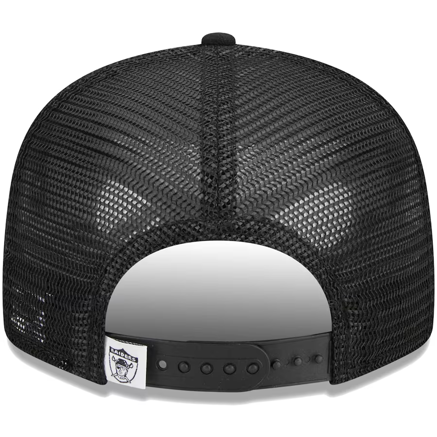 New Era Las Vegas Raiders Trucker 9FIFTY Snapback Meshback Hat-Black/White