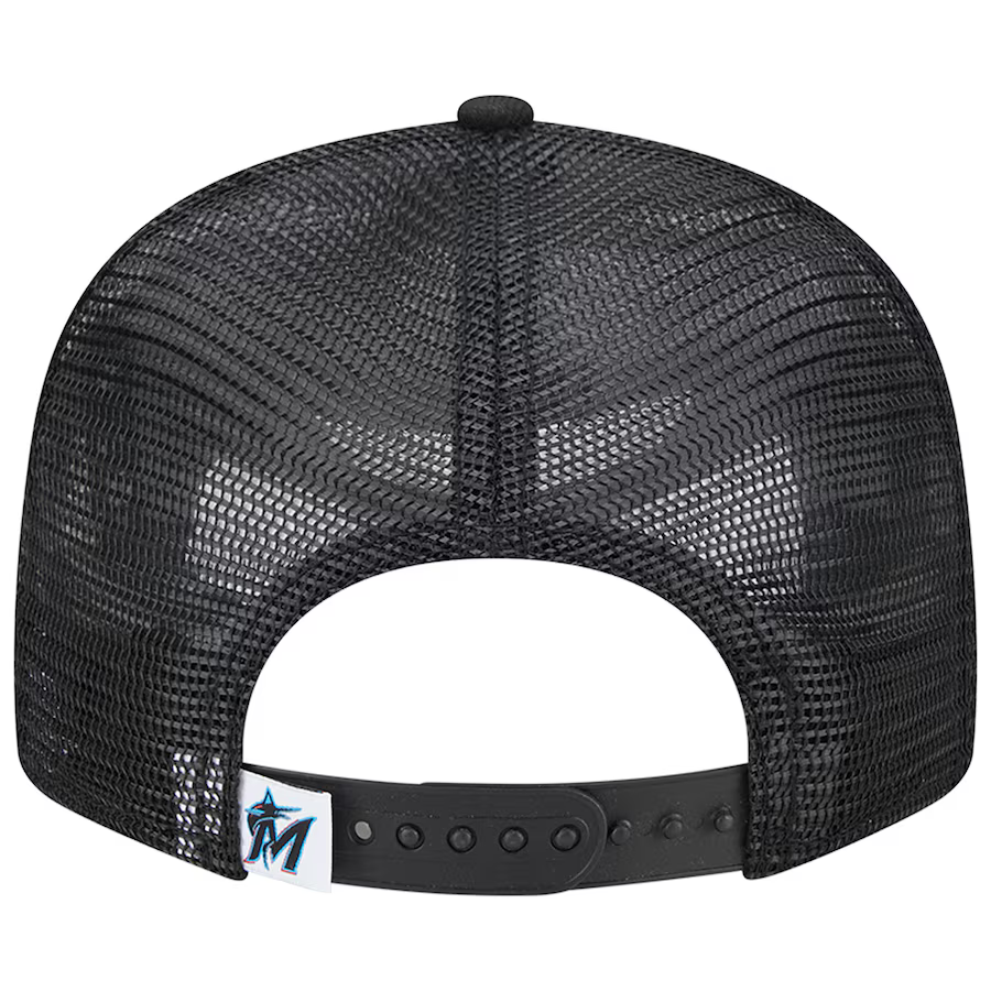 New Era Miami Marlins Team Color 9FIFTY Tucker Snapback Hats-Black