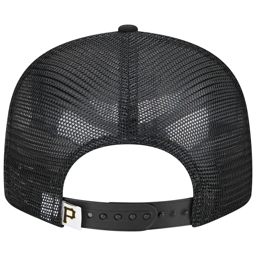 New Era Pittsburgh Pirates Team Color 9FIFTY Trucker Snapback Hat-Black