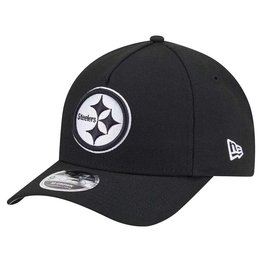 New Era Pittsburgh Steelers M-Crown A-FRAME 9FORTY Adjustable Hat-Black/White