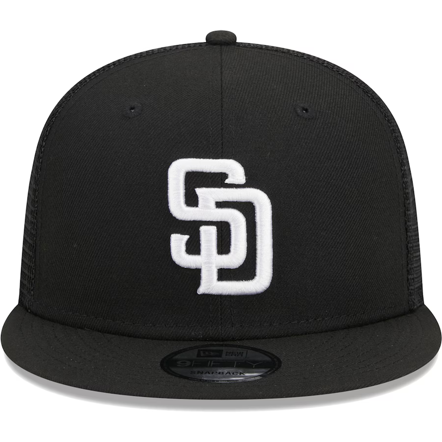 New Era San Diego Padres 9FIFTYTrucker Snapback Hat-Black/White