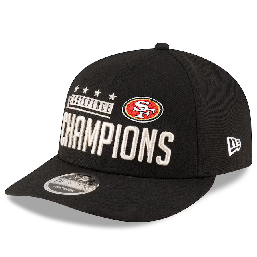 New Era San Francisco 49ers 2023 NFC Champions Locker Room Low Profile 9FIFTY Snapback Hat-Black