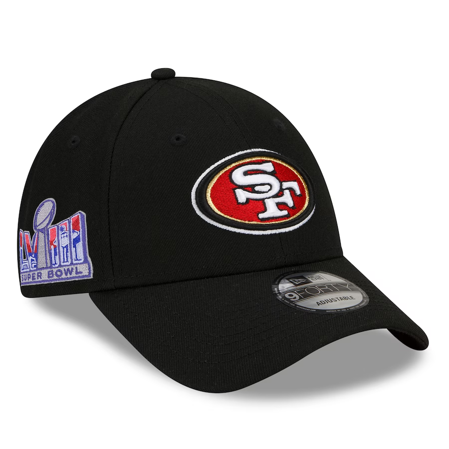 New Era San Francisco 49ers Super Bowl LVIII Side Patch 9FORTY Hat-Black