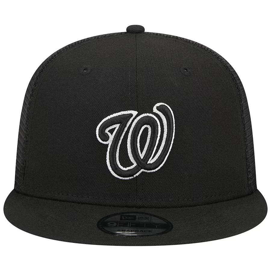 New Era Washington Nationals 9FIFTYTrucker Snapback Hat-Black/White