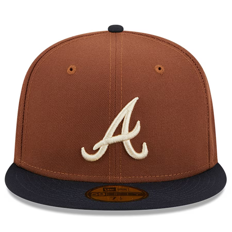 New Era Atlanta Braves Harvest 40th Side Patch 59fifty Fitted Hat-Brown