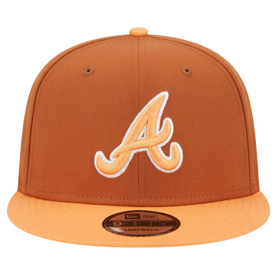 New Era Atlanta Braves Color Pack 2-Tone 9FIFTY Snapback Hat-Brown/Orange