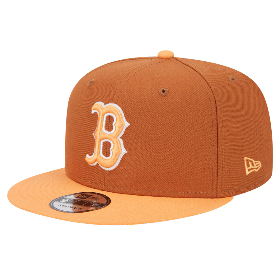 New Era Boston Red Sox Color Pack 2-Tone 9FIFTY Snapback Hat-Brown/Orange