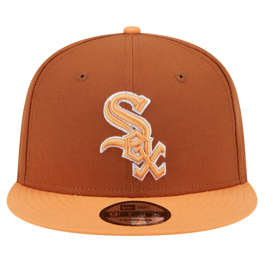 New Era Chicago White Sox Color Pack 2-Tone 9FIFTY Snapback Hat-Brown/Orange
