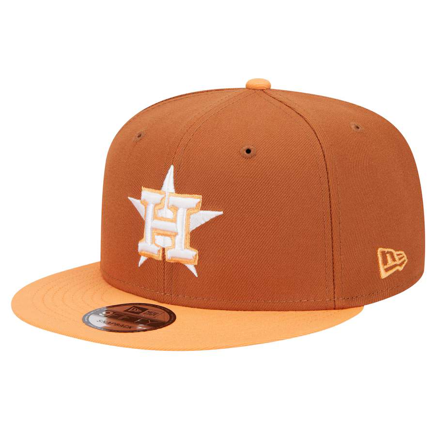 New Era Houston Astros Color Pack 2-Tone 9FIFTY Snapback Hat-Brown/Orange