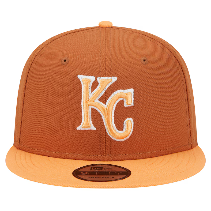 New Era Kansas City Royals Color Pack 2-Tone 9FIFTY Snapback Hat-Brown/Orange