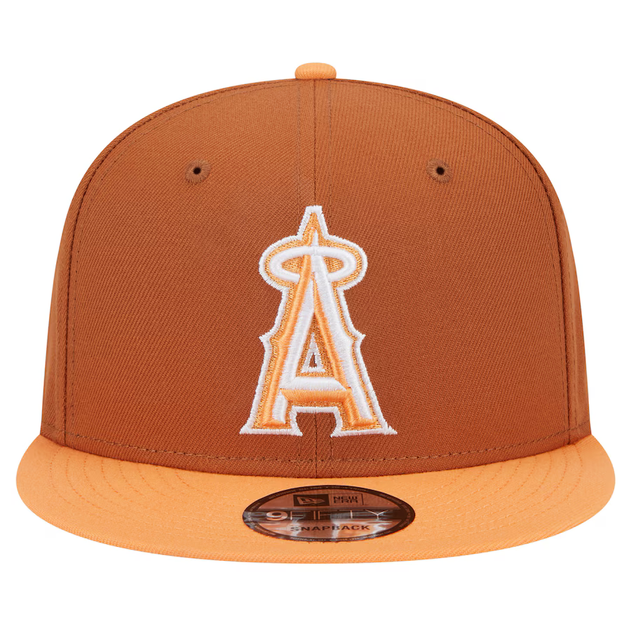 New Era Los Angeles Angels Color Pack 2-Tone 9FIFTY Snapback Hat-Brown/Orange