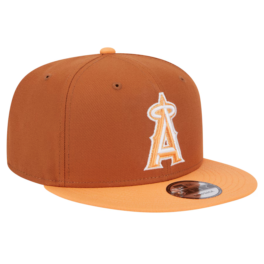 New Era Los Angeles Angels Color Pack 2-Tone 9FIFTY Snapback Hat-Brown/Orange