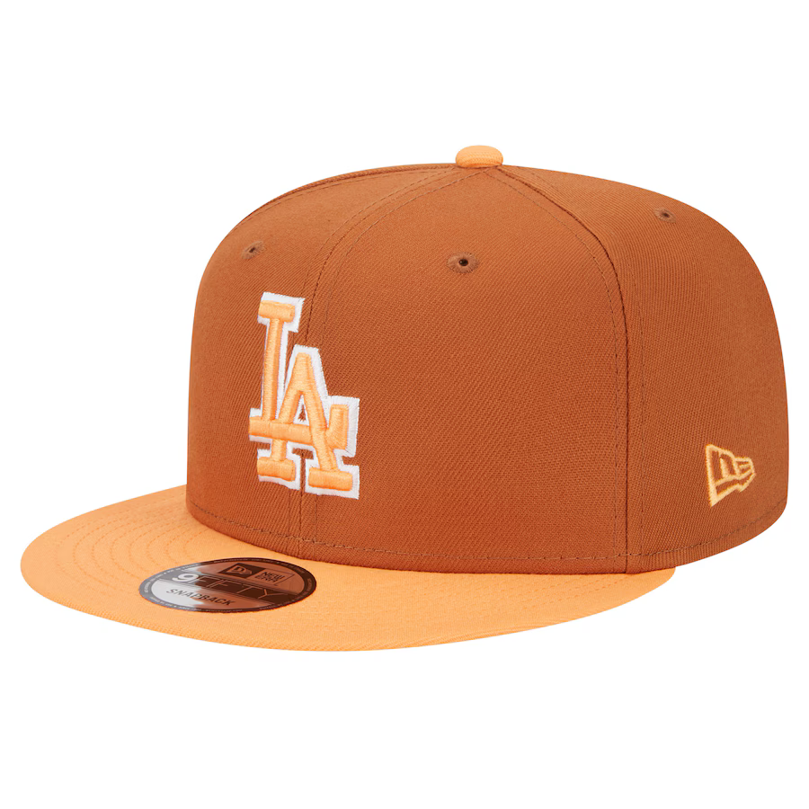 New Era Los Angeles Dodgers Color Pack 2-Tone 9FIFTY Snapback Hat-Brown/Orange