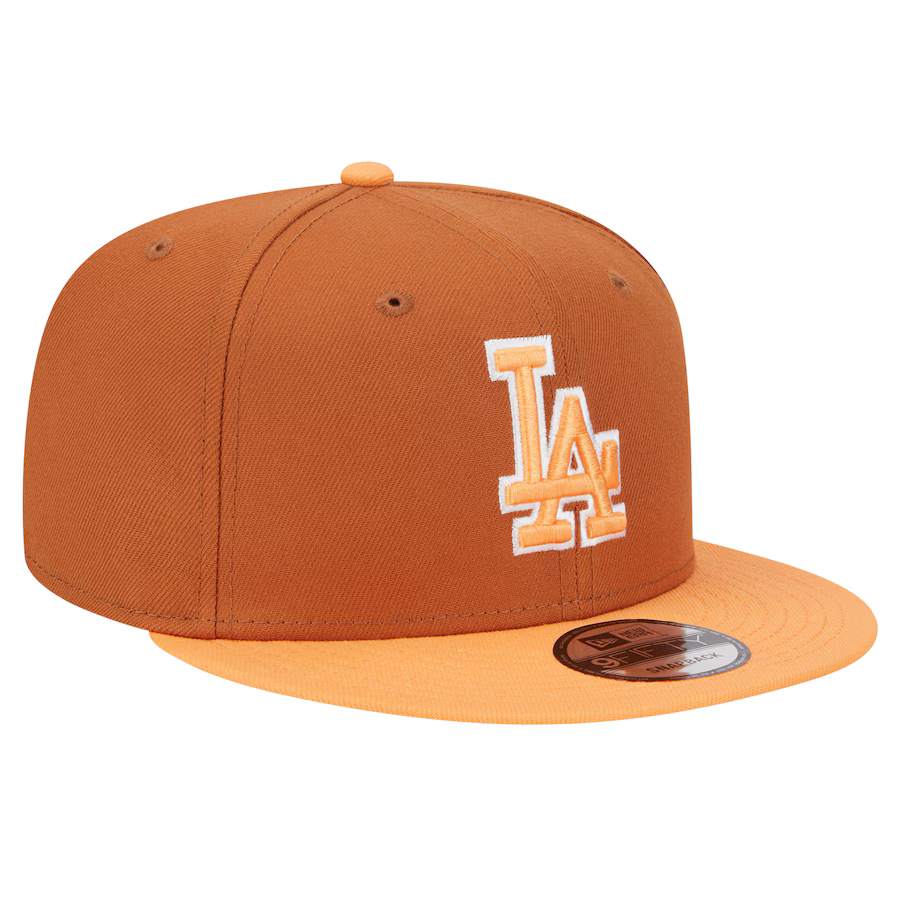 New Era Los Angeles Dodgers Color Pack 2-Tone 9FIFTY Snapback Hat-Brown/Orange