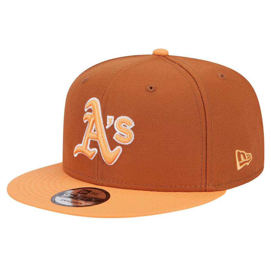 New Era Oakland Athletics  Color Pack 2-Tone 9FIFTY Snapback Hat-Brown/Orange