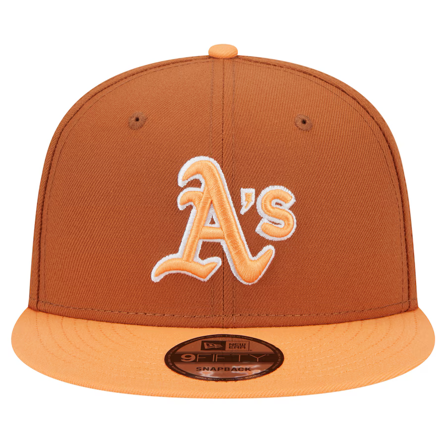 New Era Oakland Athletics  Color Pack 2-Tone 9FIFTY Snapback Hat-Brown/Orange