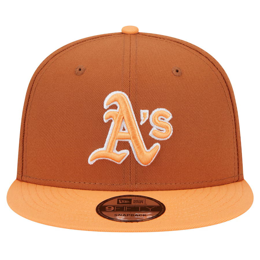 New Era Oakland Athletics Color Pack 2-Tone 9FIFTY Snapback Hat-Brown/Orange