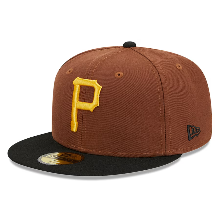 New Era Pittsburgh Pirates Harvest 1960 Side Patch 59fifty Fitted Hat-Brown