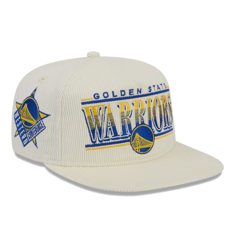 New Era Golden State Warriors Corduroy Throwback The Golfer Snapback Hat