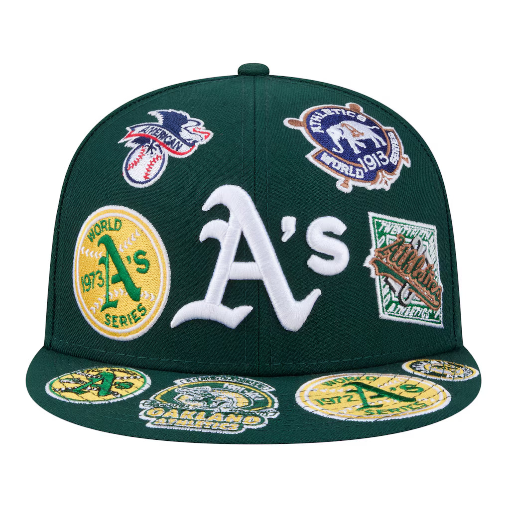 New Era Athletics All Over 59FIFTY Fitted Hat - Green