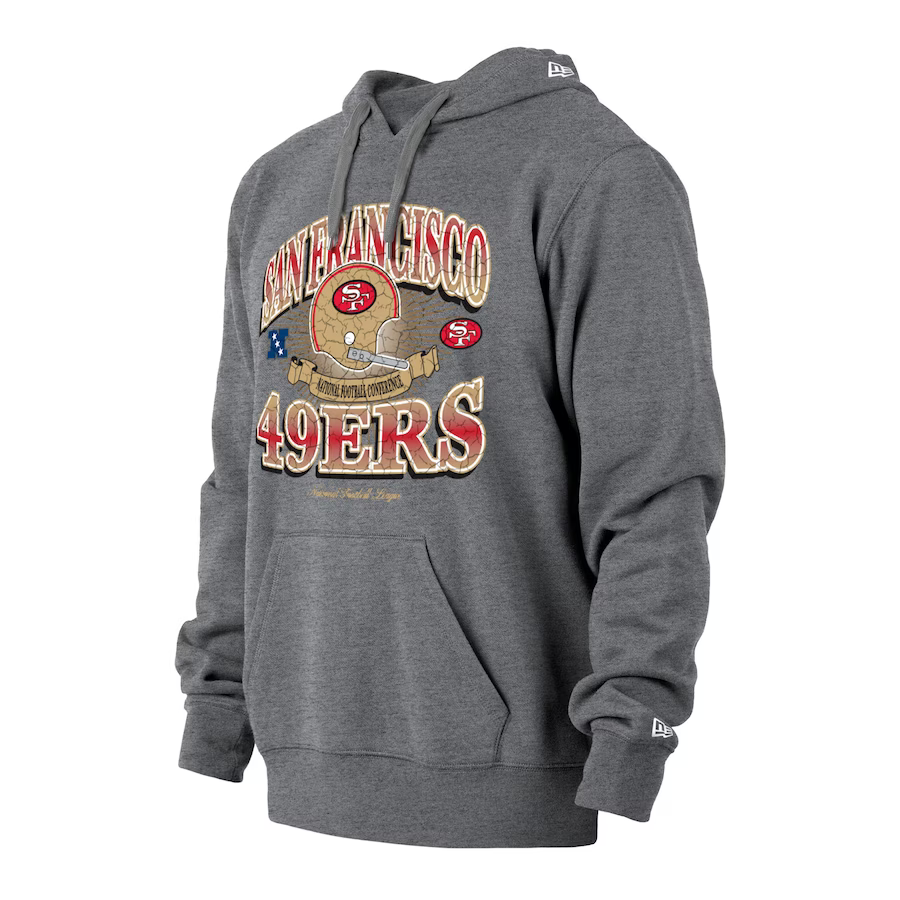New Era Men's San Francisco 49ers Historic Helmet Hooded Sweatshirt-Gray