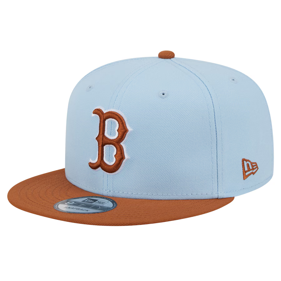 New Era Boston Red Socks 2-Tone Color Pack 9FIFTY Snapback Hat -Light Blue/Rust Orange