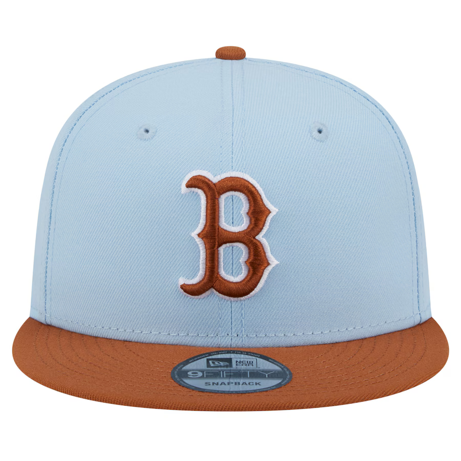 New Era Boston Red Socks 2-Tone Color Pack 9FIFTY Snapback Hat -Light Blue/Rust Orange