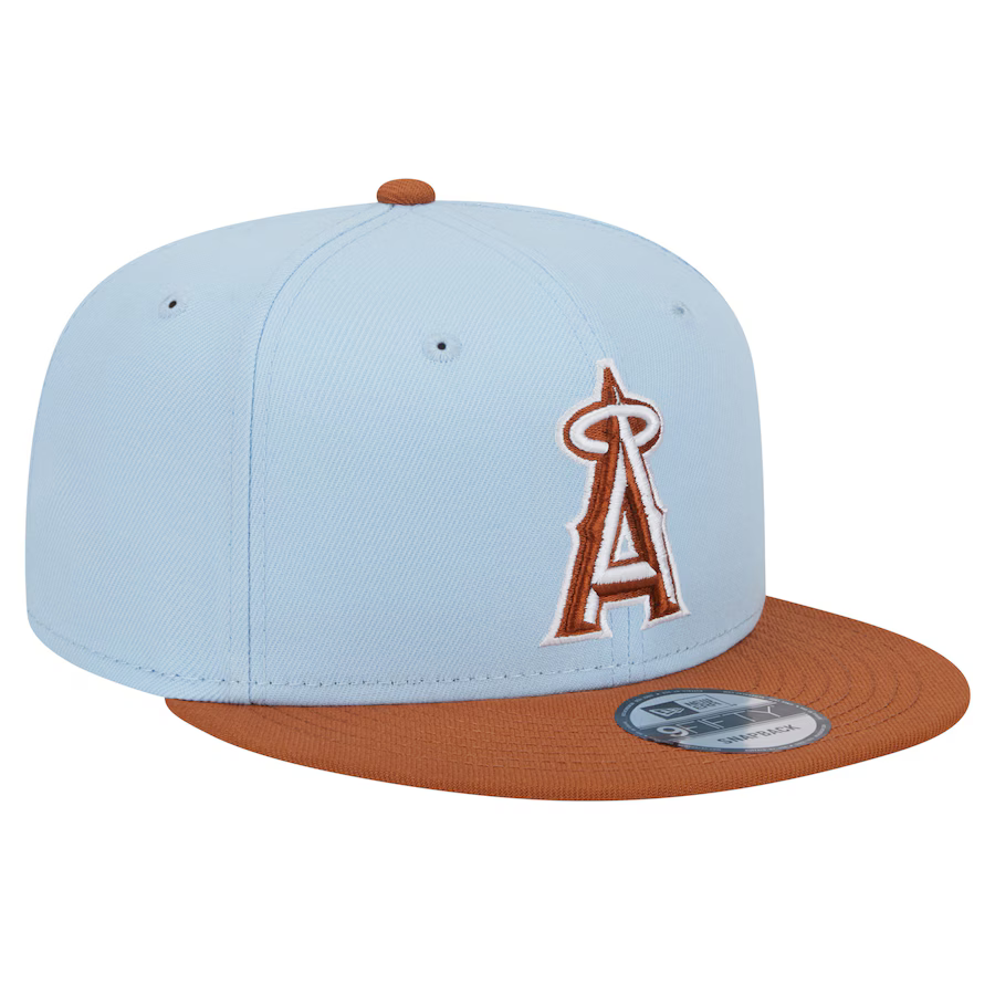 New Era Los Angeles Angels Color Pack 2-Tone 9FIFTY Snapback Hat-Light Blue/ Rust