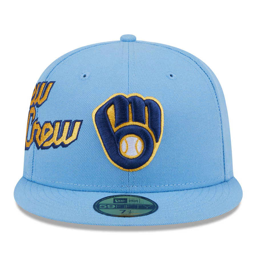 New Era Milwaukee Brewers City Connect Icon 59FIFTY Fitted Hat-Light Blue