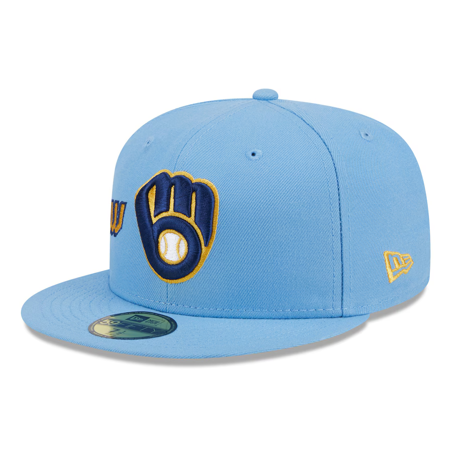 New Era Milwaukee Brewers City Connect Icon 59FIFTY Fitted Hat-Light Blue